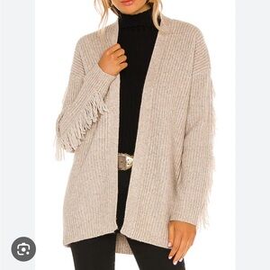 Tularosa Frida Beige Fringe Cardigan